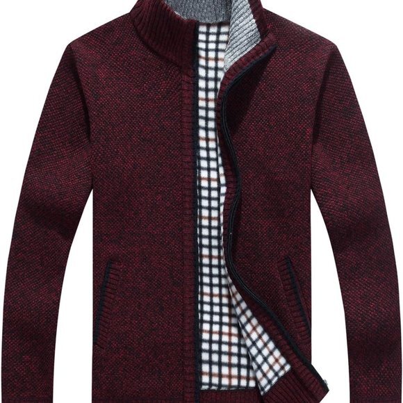 Men's Shawl Collar Cardigans Slim Fit Button Cable Knit Black Sweater Pockets - Picture 10 of 10
